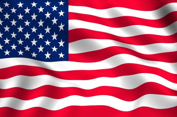 American flag waving for USA