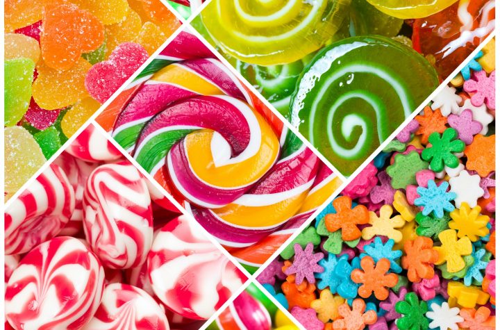 Collage of candy and sweets