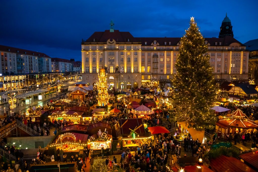 Christmas Market Striezelmarkt in Dresden, Germany