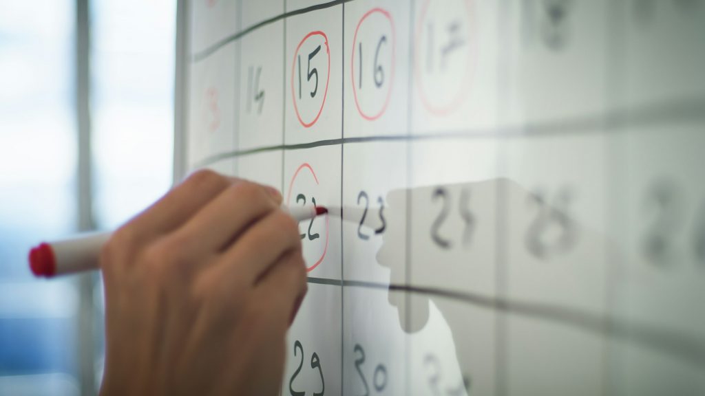 Marking Dates On A Calendar board