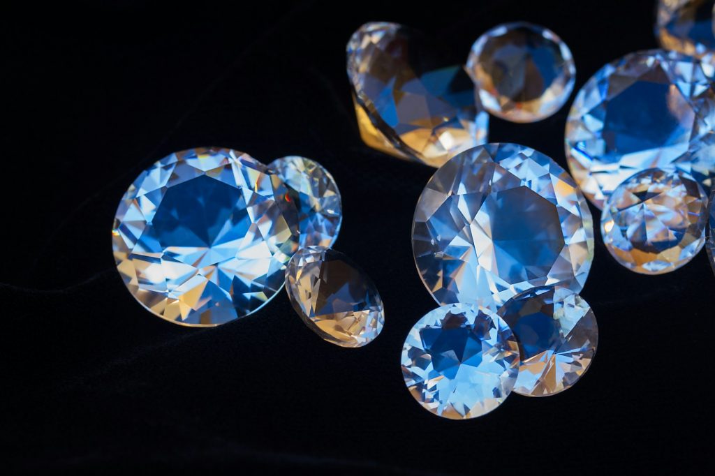 Diamonds on black