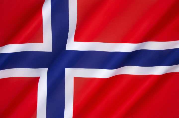 Flag of Norway - The flag of Norway is a blue Scandinavian cross over the Dannebrog, the flag of Denmark. Adopted as the national flag of Norway on 13th July 1821.